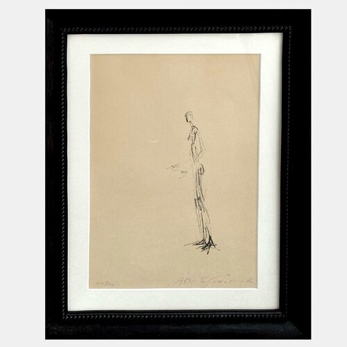 Figure standing in profile with hands raised van Alberto Giacometti, Afdruk te koop op Singulart