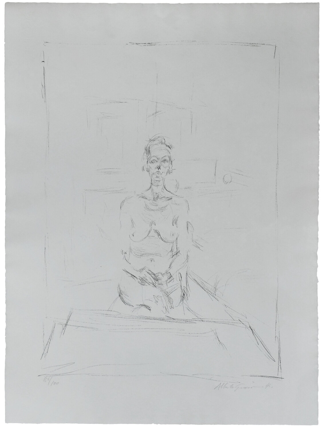 Seated Nude Alberto Giacometti Stampa in vendita