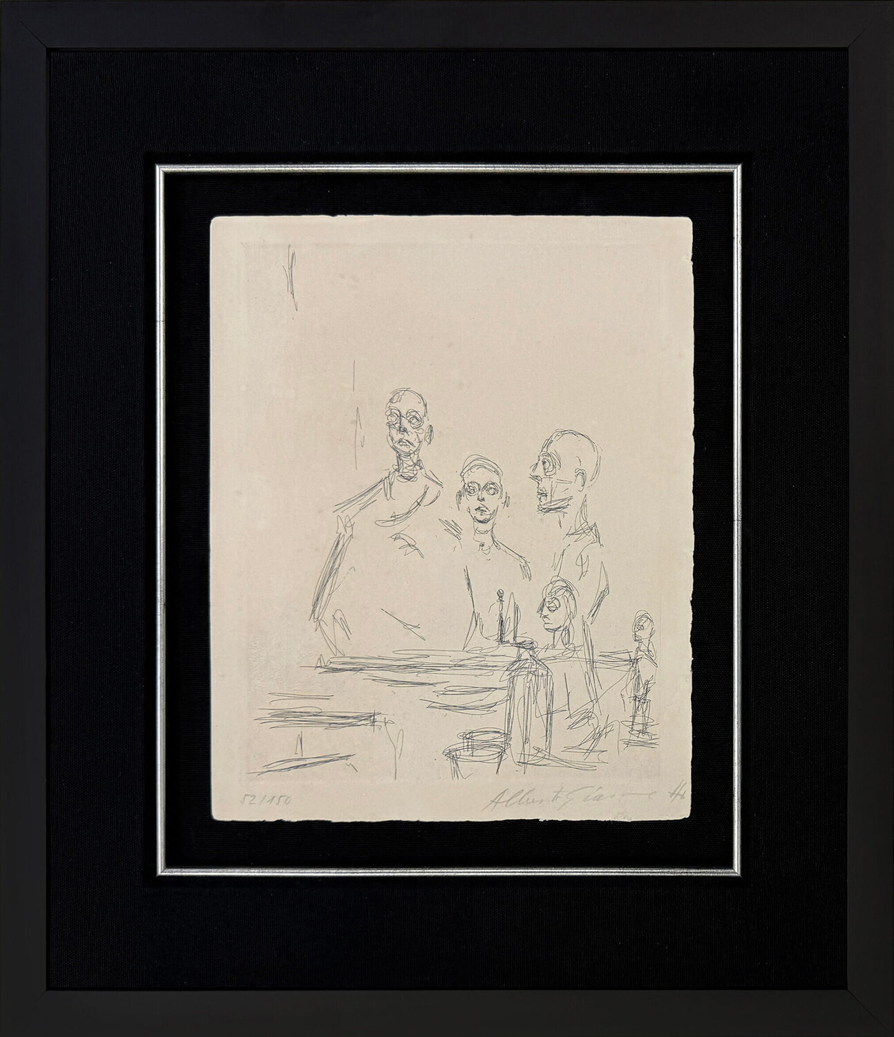 Sculptures Dans L'Atelier (Lust 185), rare hand signed etching Alberto Giacometti Druck zu verkaufen