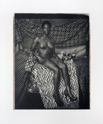 Portrait of Marie Sitting in Black and White van Mickalene Thomas, Afdruk te koop op Singulart