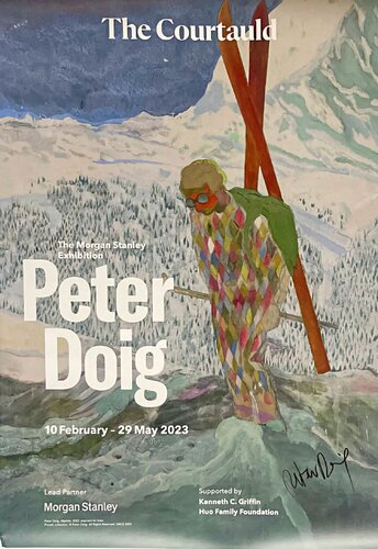 Courtauld Gallery Exhibition poster, 2023, sponsored by Morgan Stanley and Ken Griffin (Hand Signed by Peter Doig) di Peter Doig, Stampa in vendita su Singulart