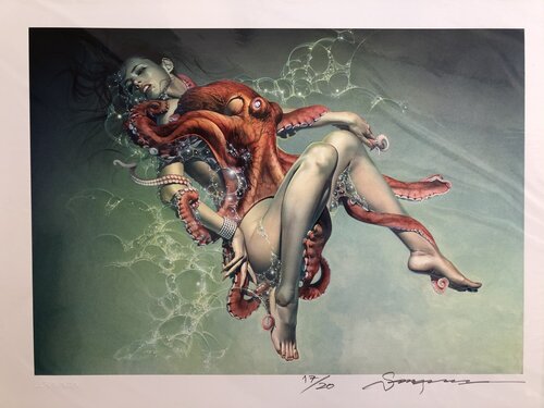 RED OCTOPUS van Hajime Sorayama, Afdruk te koop op Singulart