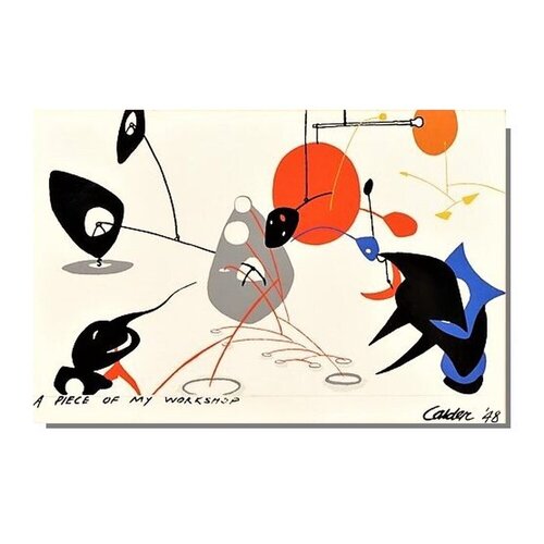 A Piece of my Workshop, 1948, Wallpaper Sample, Silkscreen on Canvas di Alexander Calder, Stampa in vendita su Singulart