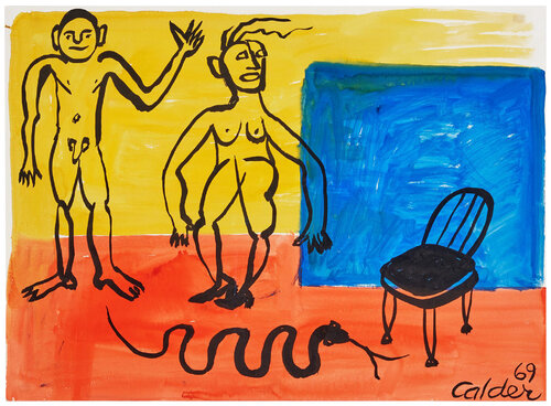 BLACK CHAIR (ORIGINAL GOUACHE) van Alexander Calder, Schilderij te koop op Singulart