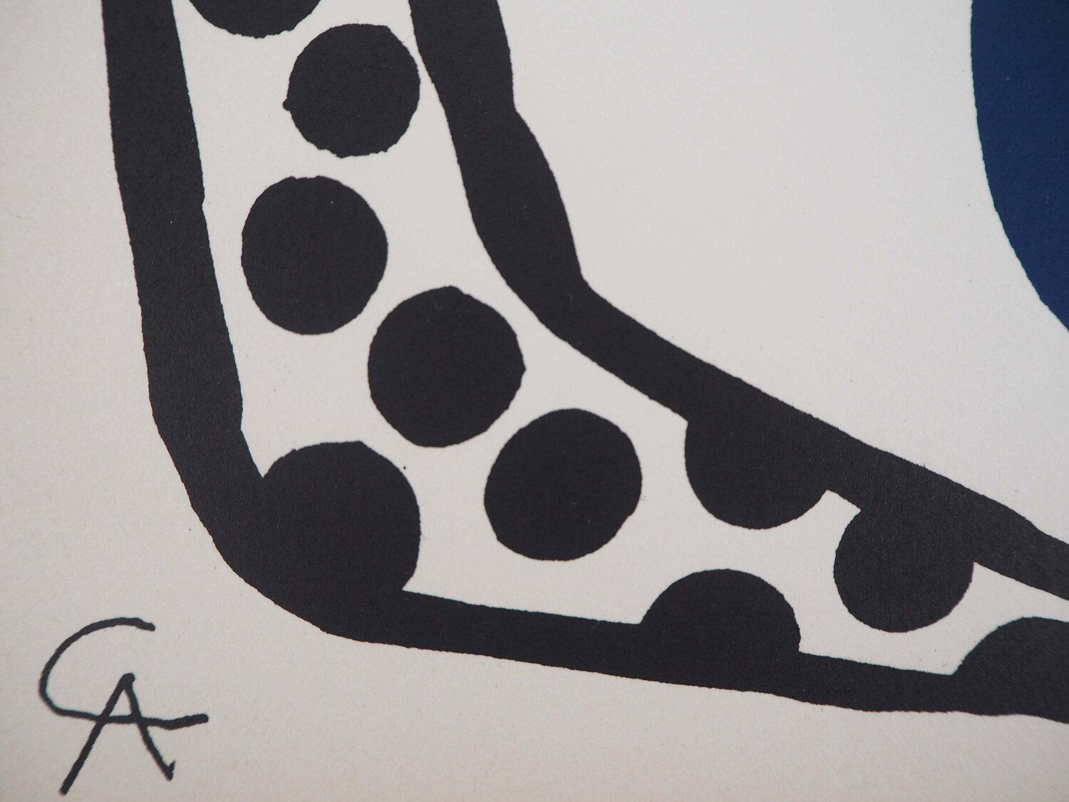 Composition au ballon rouget et bleu Alexander Calder