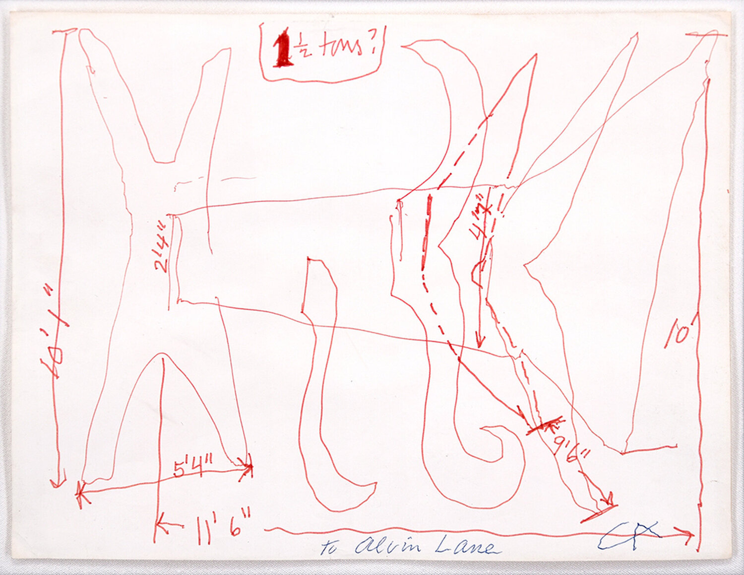 Sketch for 'The X & Its Tails,' 1967 Alexander Calder