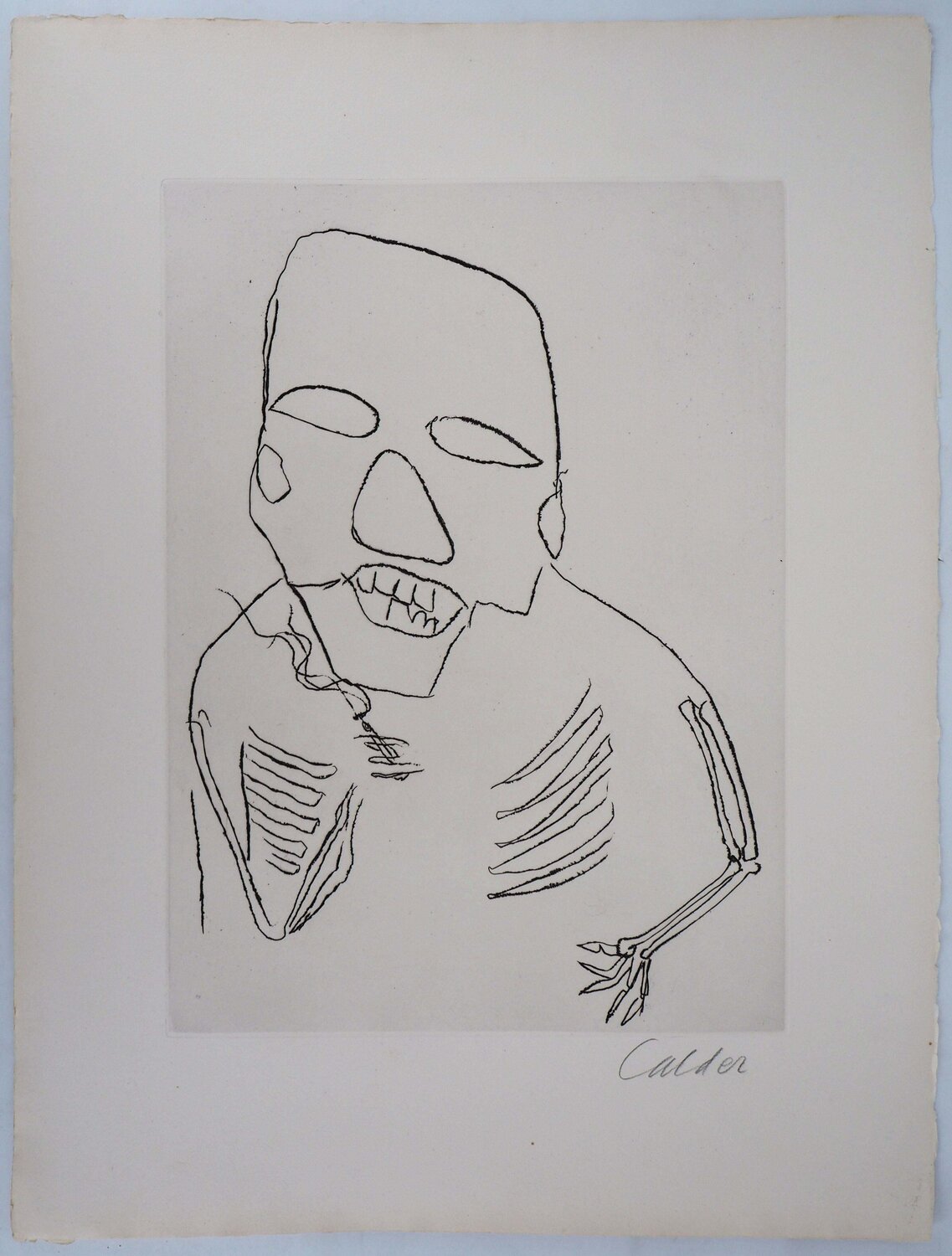 Santa Claus, Homme à la cigarette, Gravure originale signée Alexander Calder Druck zu verkaufen