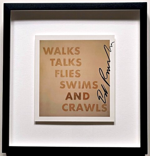WALKS TALKS FLIES SWIMS AND CRAWLS (Hand Signed by Ed Ruscha) di Ed Ruscha, Stampa in vendita su Singulart
