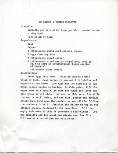 Cactus Omelette di Ed Ruscha, Stampa in vendita su Singulart