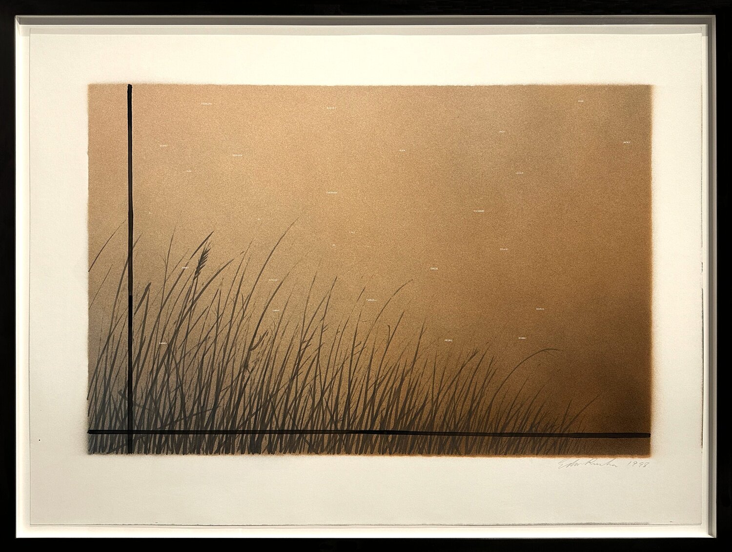 Drivers with Two Streets Ed Ruscha Opera su carta in vendita