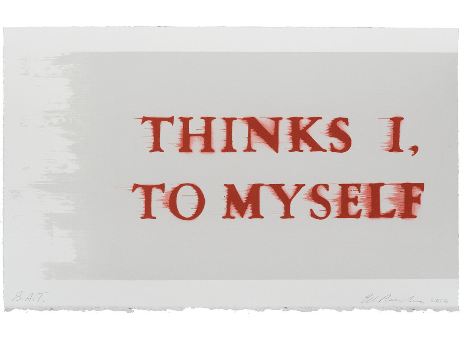 Thinks I, To Myself Ed Ruscha Afdruk te koop