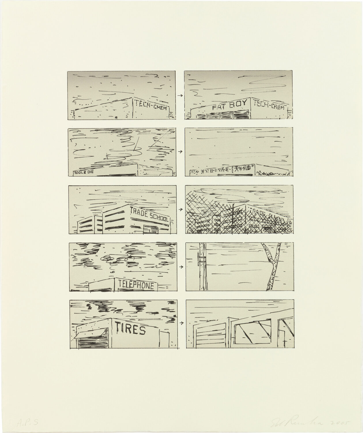 Black Course of Empire, State II Ed Ruscha Druck zu verkaufen