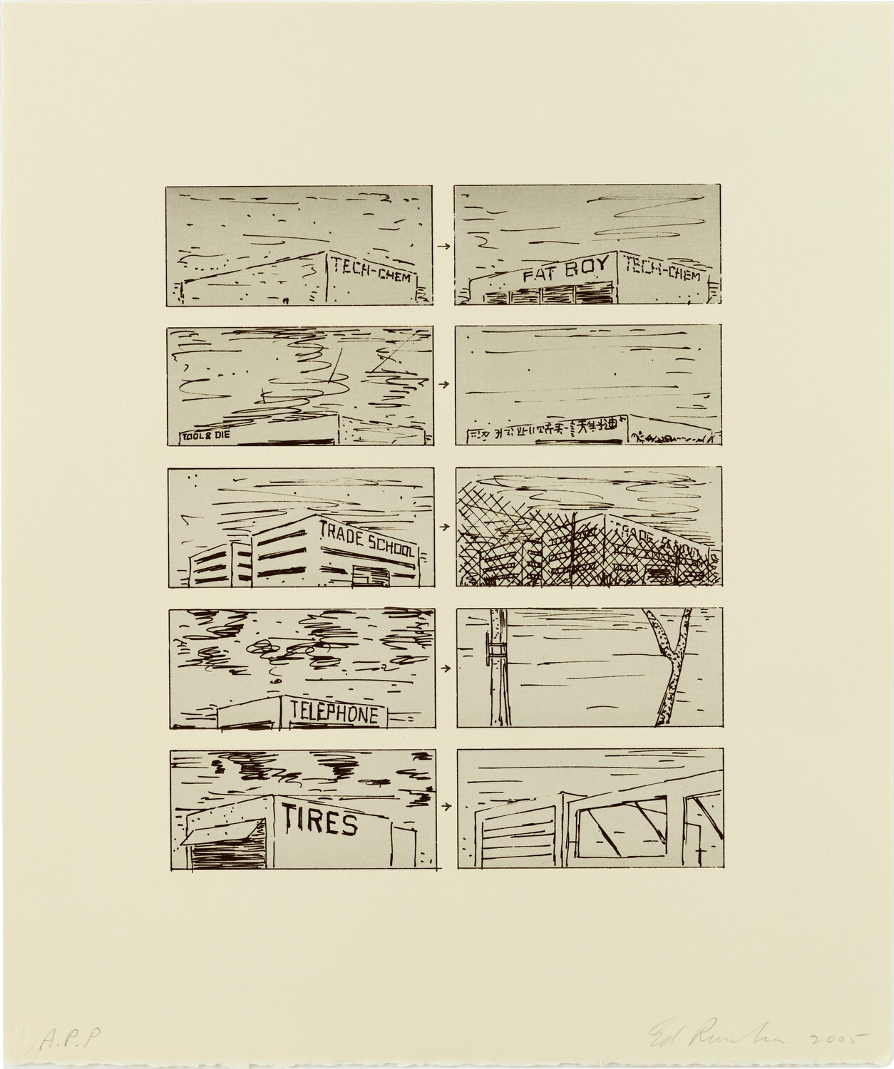 Brown Course of Empire, State I Ed Ruscha Druck zu verkaufen
