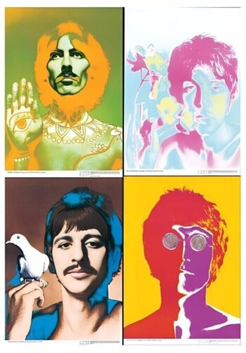 The Beatles by Richard Avedon for Stern 1967 poster set Original printing di Richard Avedon, Stampa in vendita su Singulart