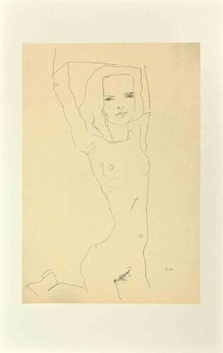 Nude Girl with Raised Arms by Egon Schiele, Print for Sale on Singulart