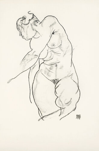 standed female Nude by Egon Schiele, Print for Sale on Singulart