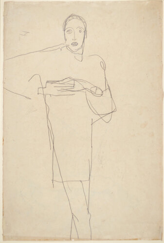 Self-Portrait/Reclining Couple (Double-sided Drawing) van Egon Schiele, Werk op papier te koop op Singulart