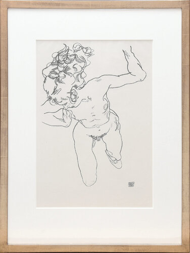 Kauernder weiblicher Akt, 1917. Crouching Female Nude 1917. by Egon Schiele, Print for Sale on Singulart