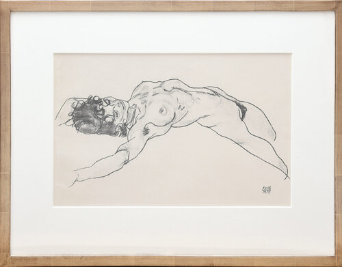 Liegender weiblicher Akt 1918. Reclining Female Nude, 1918. by Egon Schiele, Print for Sale on Singulart