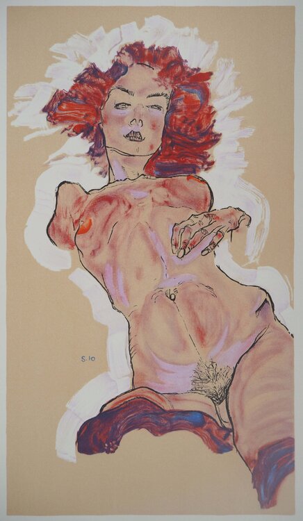 Nu allongé Egon Schiele