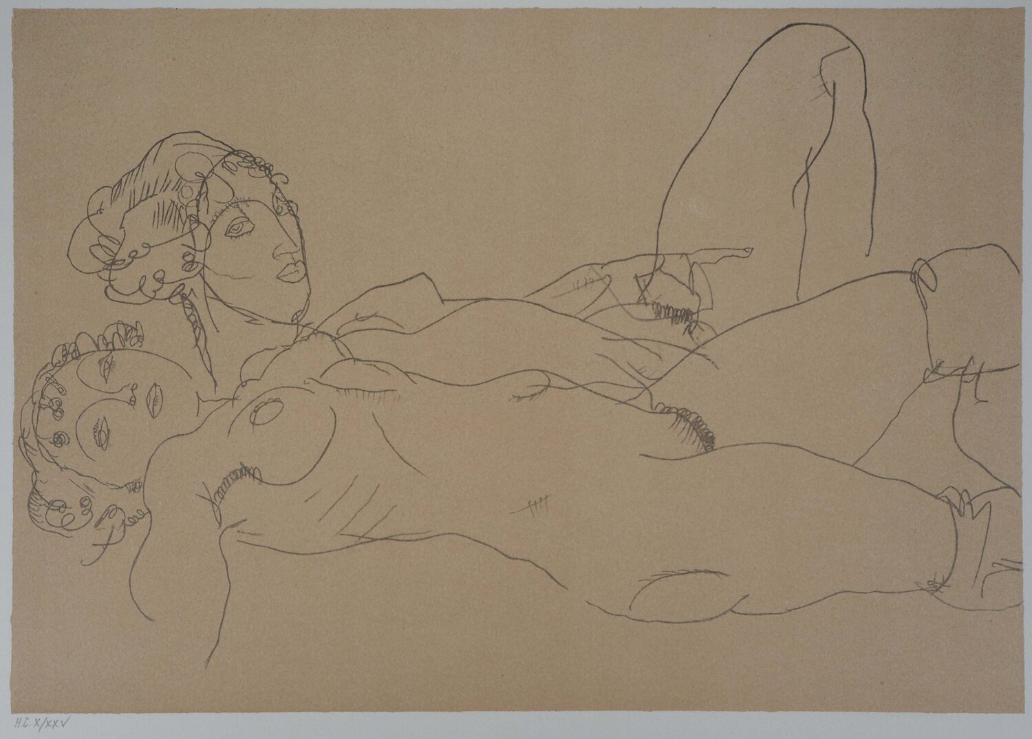 Femmes nues allongées Egon Schiele Druck zu verkaufen