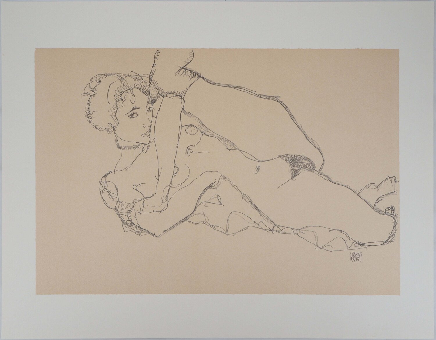 Nu à la jambe levée Egon Schiele Édition à vendre