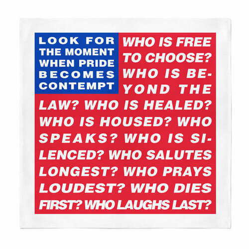 Untitled (Flag), Bandana (Limited timed release) van Barbara Kruger, Textiel te koop op Singulart