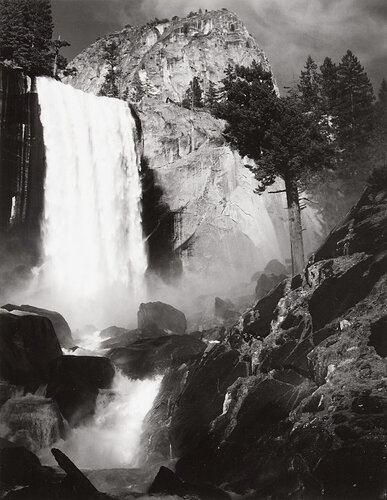 Vernal Fall, Yosemite National Park, CA van Ansel Adams, Fotografie te koop op Singulart