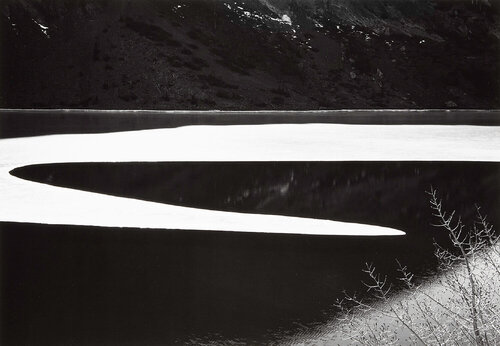 Ice on Ellery Lake, Yosemite National Park, CA van Ansel Adams, Fotografie te koop op Singulart