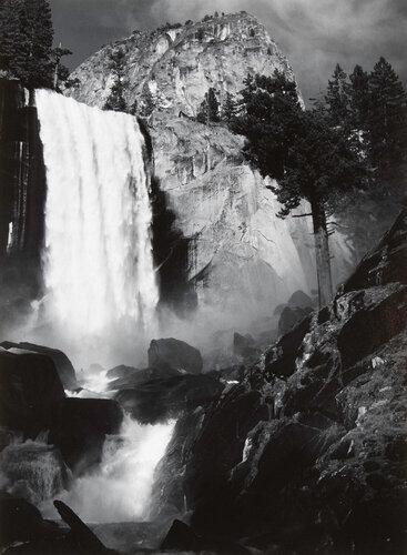 Vernal Fall, Yosemite National Park, CA van Ansel Adams, Fotografie te koop op Singulart