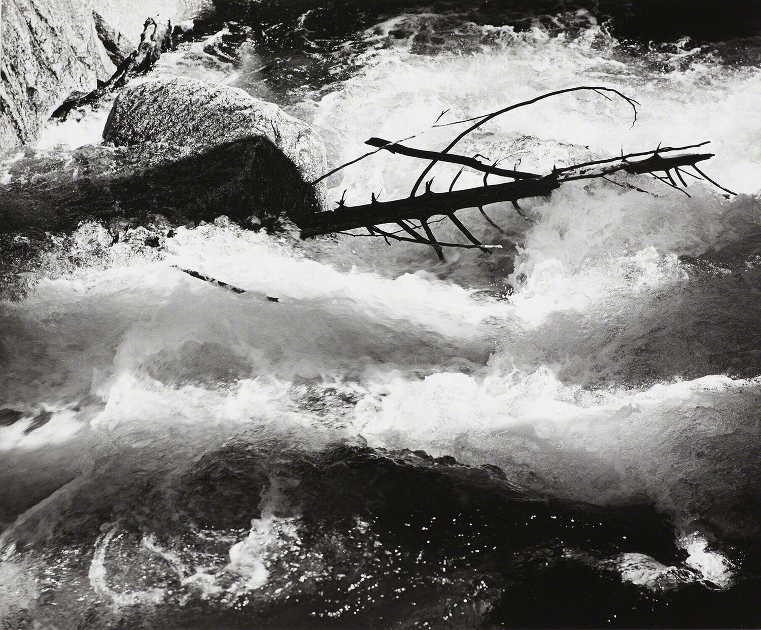 Rushing Water, Merced River Ansel Adams Fotografia in vendita