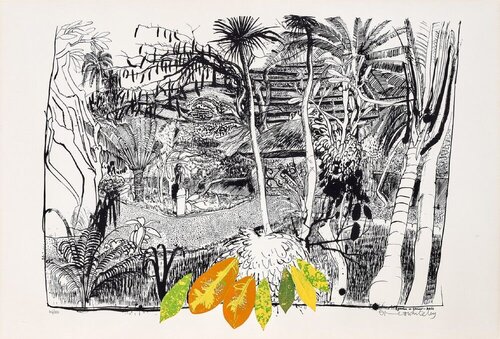 The Garden in Sanur, Bali van Brett Whiteley, Afdruk te koop op Singulart