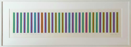 Bright Green, Blue and Red Surrounded One Another, Study 4, 1973 van Bridget Riley, Werk op papier te koop op Singulart
