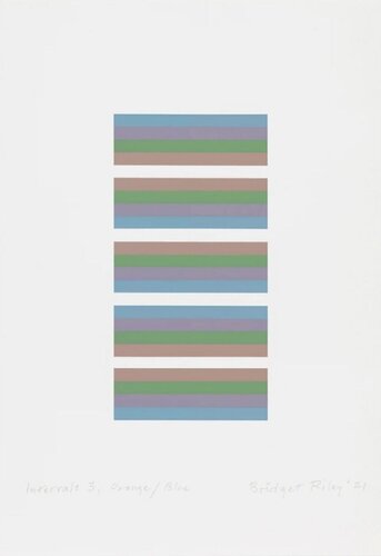 Bridget Riley Intervals 3 - Orange/Blue van Bridget Riley, Afdruk te koop op Singulart