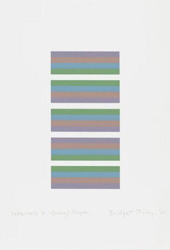Bridget Riley Intervals 3 - Green/Purple van Bridget Riley, Afdruk te koop op Singulart