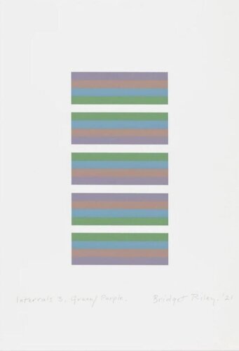 Intervals 3 - Green/Purple by Bridget Riley, Print for Sale on Singulart
