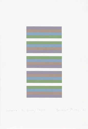 Intervals 3 (Green/Purple) van Bridget Riley, Afdruk te koop op Singulart