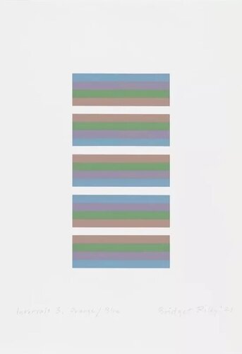 Intervals 3 - Orange / Blue di Bridget Riley, Stampa in vendita su Singulart