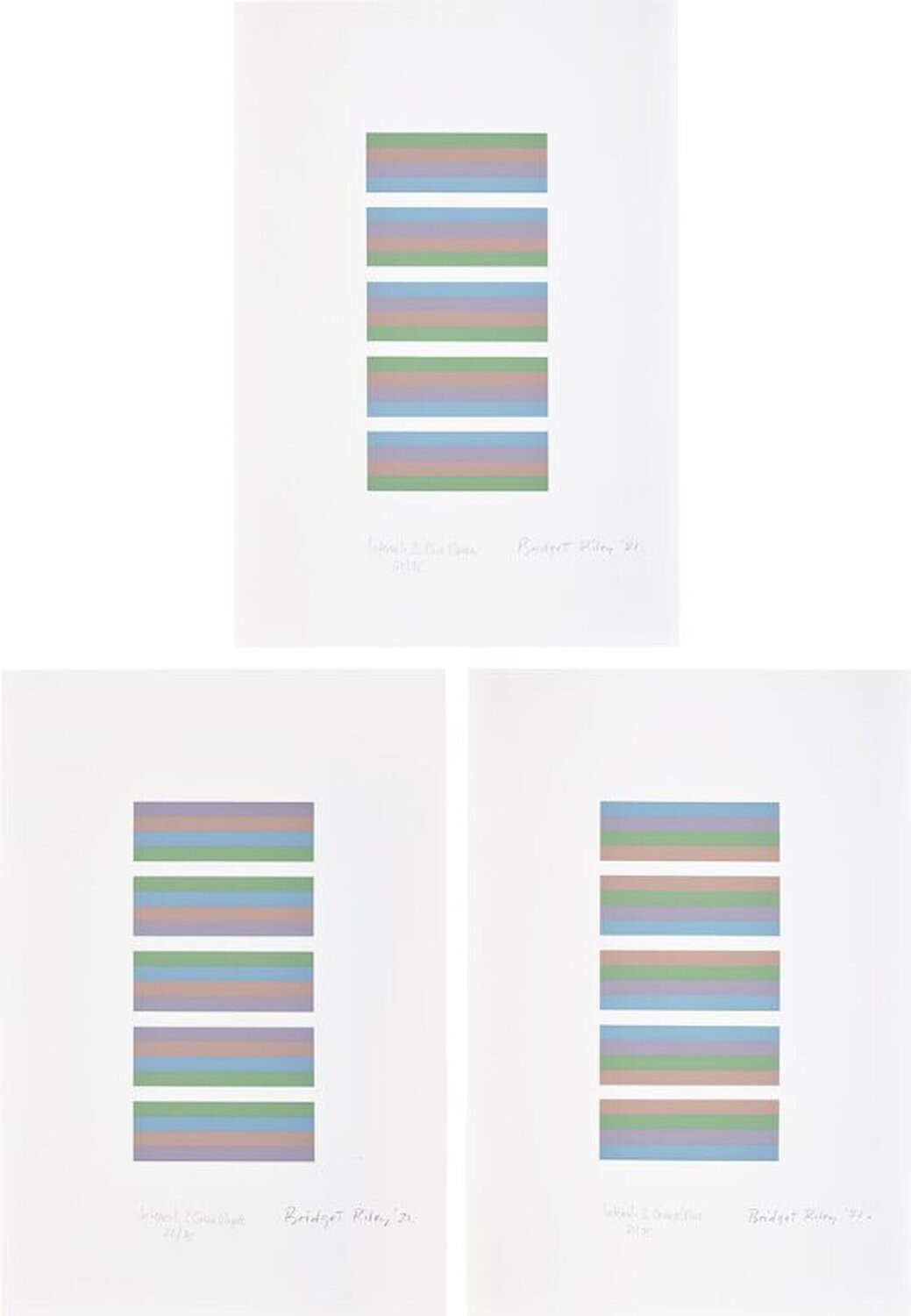Intervals, Set of Three Bridget Riley