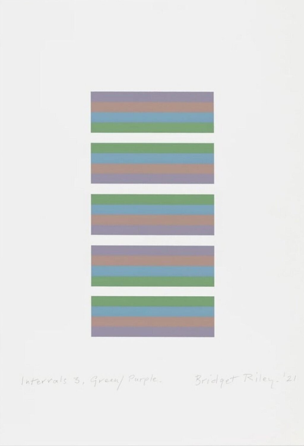 Bridget Riley Intervals 3 - Green/Purple Bridget Riley