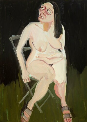 Self-Portrait in the Garden at Night van Chantal Joffe, Schilderij te koop op Singulart