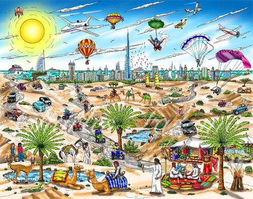 Dubai Desert by Charles Fazzino, Work on Paper for Sale on Singulart