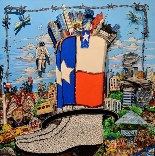 Sam Houston's Boot by Charles Fazzino, Painting for Sale on Singulart