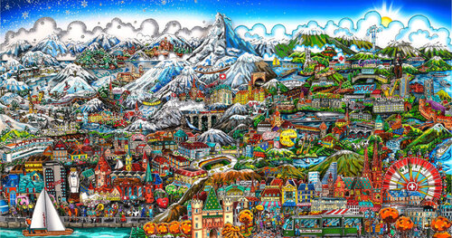 Seasonally Switzerland by Charles Fazzino, Other Media for Sale on Singulart