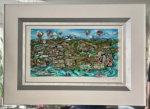 Lausanne and Swiss Riviera  Deluxe Edition 75ex. von Charles Fazzino, Andere Medien kaufen auf Singulart