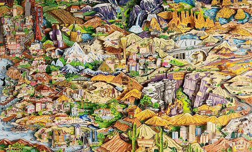 O Beautiful for Spacious Skies of America van Charles Fazzino, Andere media te koop op Singulart