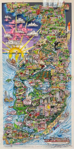 Along the sunshine state van Charles Fazzino, Afdruk te koop op Singulart