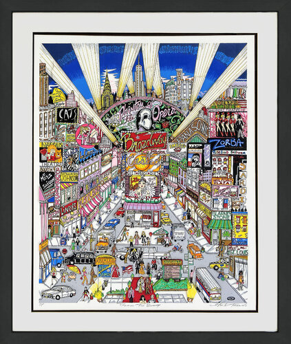 Regards From Broadway (framed, signed 3D mixed media serigraph) van Charles Fazzino, Afdruk te koop op Singulart