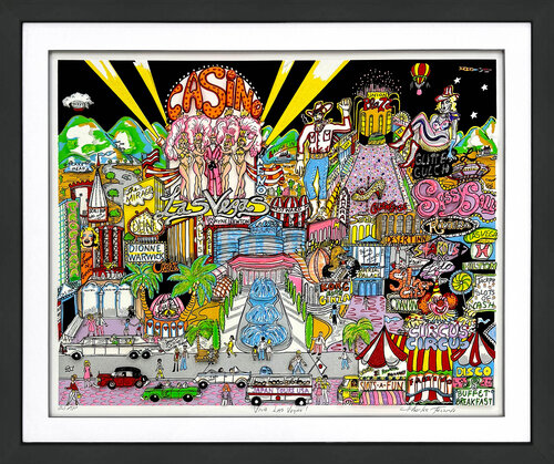Viva Las Vegas! (framed, hand signed 3D mixed media serigraph) by Charles Fazzino, Print for Sale on Singulart