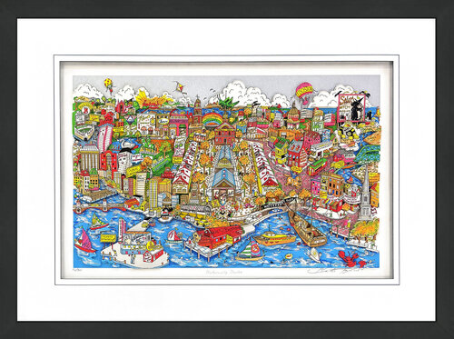 Historically Boston, 3D Mixed Media Serigraph, Signed Edition of 350, 30x40 in. di Charles Fazzino, Stampa in vendita su Singulart
